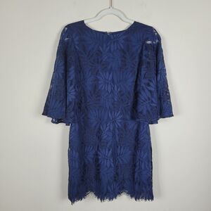 Lilly Pullitzer Romper Womens 4 Navy Floral Lace